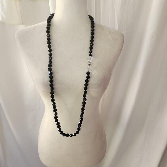 HEIDI DAUS "Full Of Possibilities" black Necklace Swarovski Crystal Long Bow - Picture 9 of 10